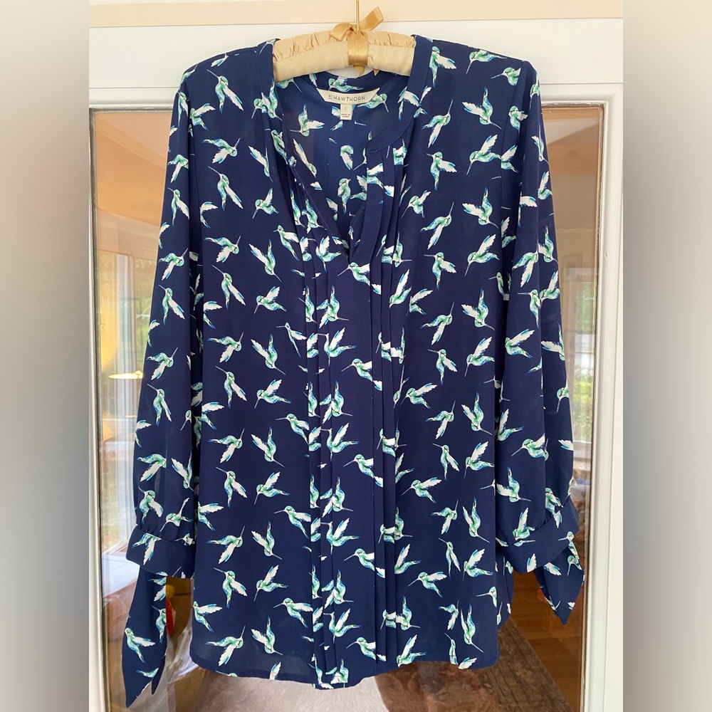 41 Hawthorne Women’s 3/4 length  tie sleeve vneck blouse